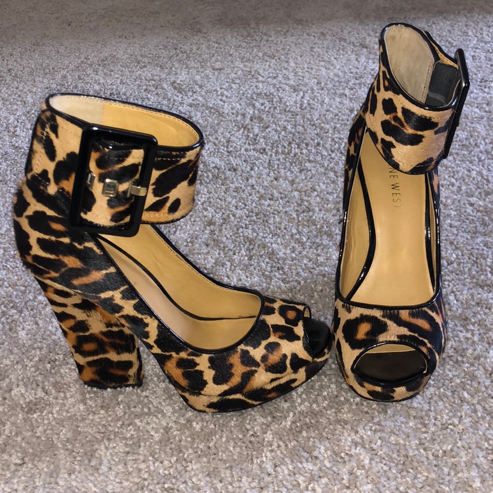 Nine West 5M Leopard Platform Heel